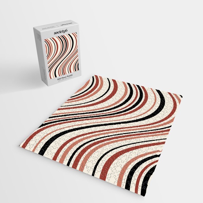 Wavy Stripes XI - Neutral Pink Jigsaw Puzzle Gallery Image 2