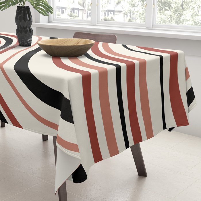 Wavy Stripes XI - Neutral Pink Tablecloth Gallery Image 3