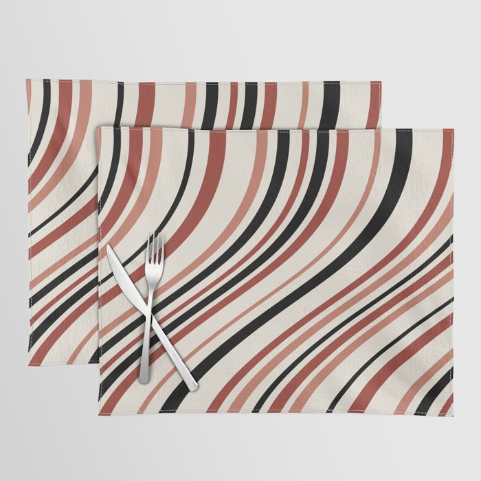 Wavy Stripes XI - Neutral Pink Placemat Gallery Image 1