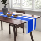 Blue Retro Groove Mid Century Modern Abstract Pattern Table Runner Gallery Image 2