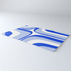 Blue Retro Groove Mid Century Modern Abstract Pattern Rug Gallery Image 3