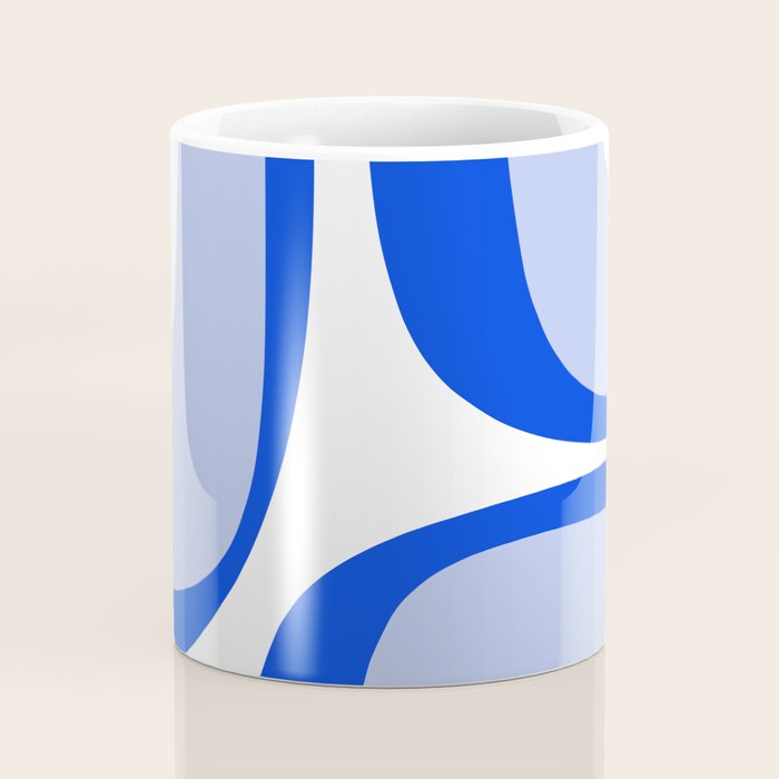 Blue Retro Groove Mid Century Modern Abstract Pattern Coffee Mug Gallery Image 4