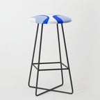 Blue Retro Groove Mid Century Modern Abstract Pattern Stool Gallery Image 1