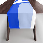 Blue Retro Groove Mid Century Modern Abstract Pattern Table Runner Gallery Image 1