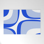 Blue Retro Groove Mid Century Modern Abstract Pattern Welcome Mat Gallery Image 1