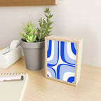 Blue Retro Groove Mid Century Modern Abstract Pattern Mini Art Print Gallery Image 2