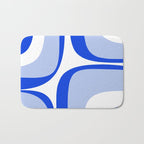 Blue Retro Groove Mid Century Modern Abstract Pattern Bath Mat Gallery Image 1