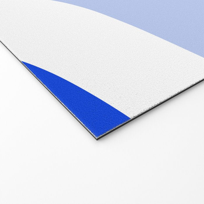 Blue Retro Groove Mid Century Modern Abstract Pattern Welcome Mat Gallery Image 2