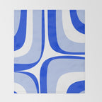 Blue Retro Groove Mid Century Modern Abstract Pattern Throw Blanket Gallery Image 2