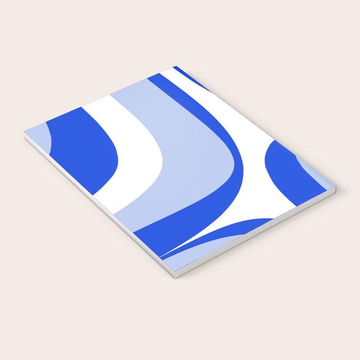 Blue Retro Groove Mid Century Modern Abstract Pattern Notebook Gallery Image 3