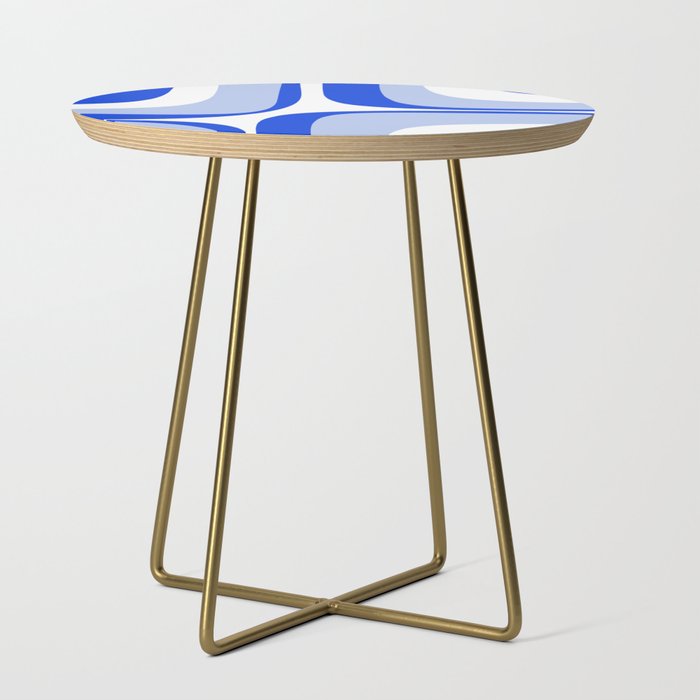 Blue Retro Groove Mid Century Modern Abstract Pattern Side Table Gallery Image 1