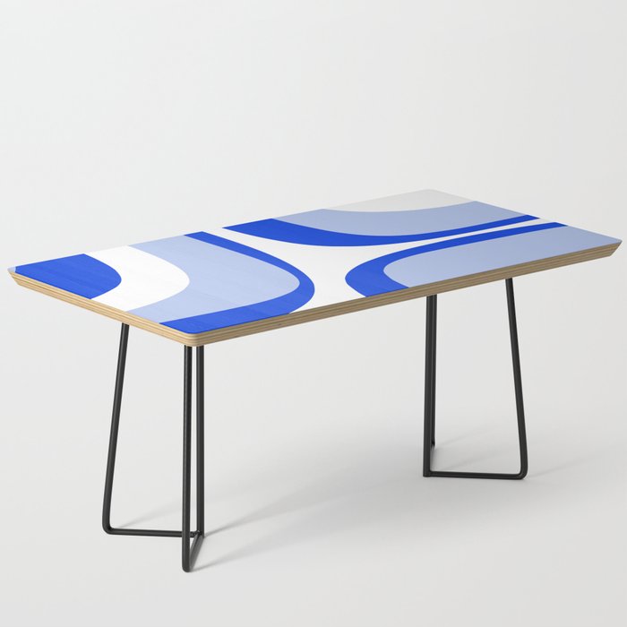 Blue Retro Groove Mid Century Modern Abstract Pattern Coffee Table Gallery Image 1