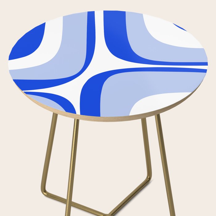 Blue Retro Groove Mid Century Modern Abstract Pattern Side Table Gallery Image 2