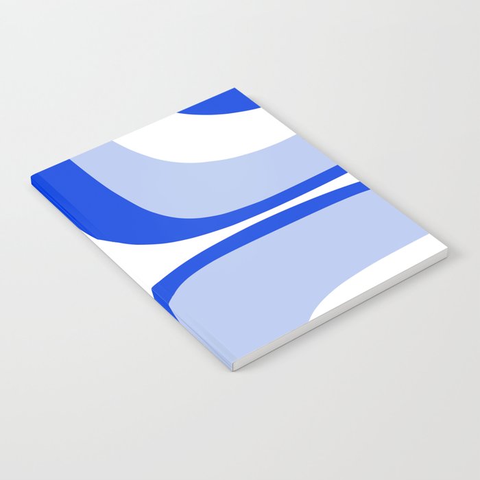 Blue Retro Groove Mid Century Modern Abstract Pattern Notebook Gallery Image 2