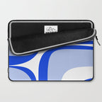 Blue Retro Groove Mid Century Modern Abstract Pattern Laptop Sleeve Gallery Image 2