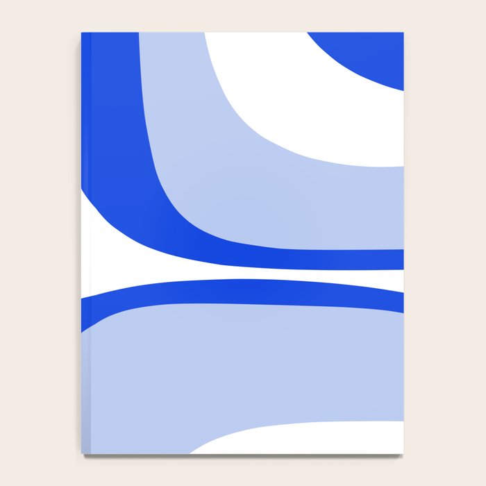Blue Retro Groove Mid Century Modern Abstract Pattern Notebook Gallery Image 4