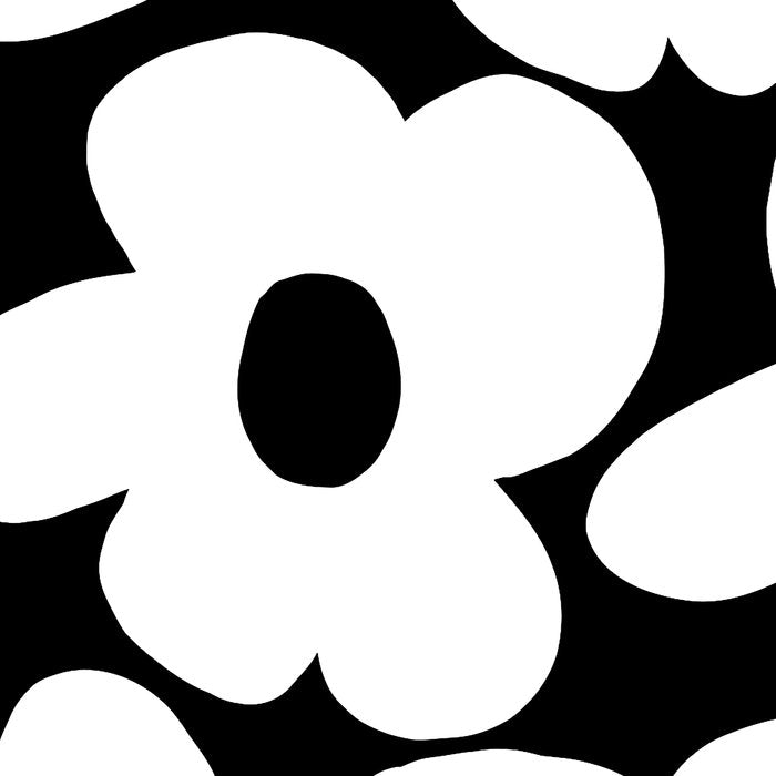 White Retro Flowers Black Background #decor #society6 #buyart Coffee Mug Gallery Image 2
