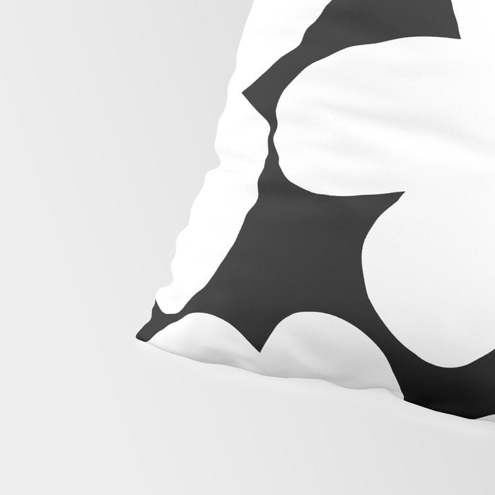 White Retro Flowers Black Background #decor #society6 #buyart Pillow Sham Gallery Image 4