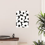 White Retro Flowers Black Background #decor #society6 #buyart Poster Gallery Image 2