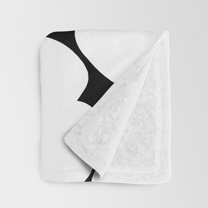 White Retro Flowers Black Background #decor #society6 #buyart Throw Blanket Gallery Image 3