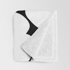 White Retro Flowers Black Background #decor #society6 #buyart Throw Blanket Gallery Image 3