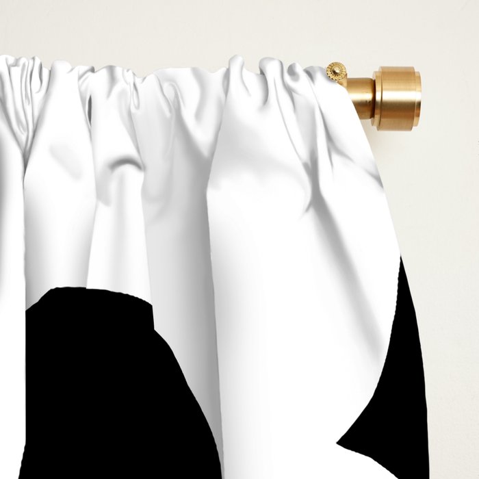 White Retro Flowers Black Background #decor #society6 #buyart Window Curtain Gallery Image 2