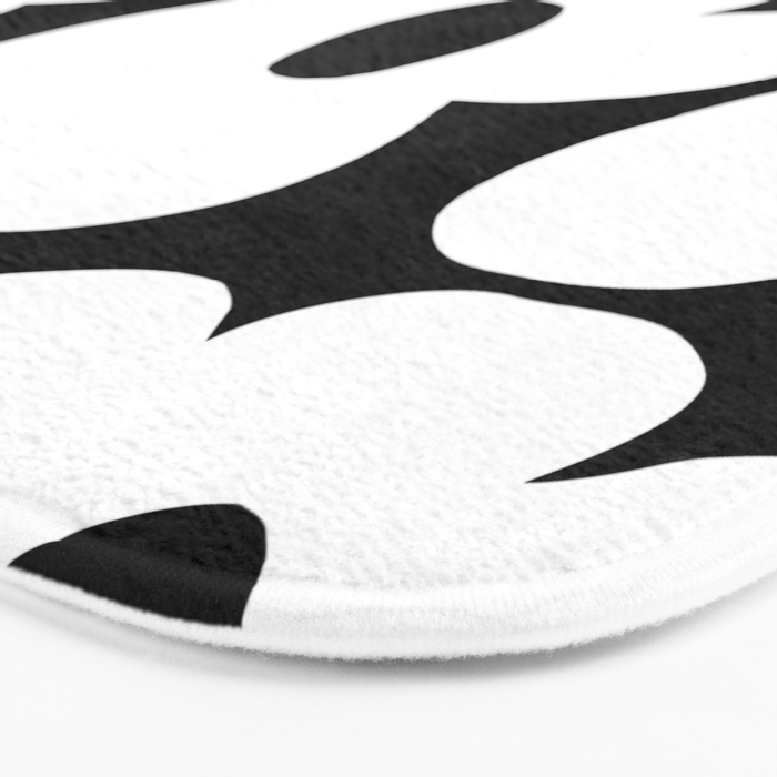 White Retro Flowers Black Background #decor #society6 #buyart Bath Mat Gallery Image 3