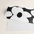 White Retro Flowers Black Background #decor #society6 #buyart Wrapping Paper Gallery Image 2