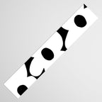 White Retro Flowers Black Background #decor #society6 #buyart Table Runner Gallery Image 3