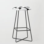 White Retro Flowers Black Background #decor #society6 #buyart Stool Gallery Image 1