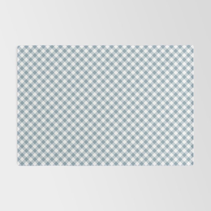 Countryside Bloom Cottage Mist Blue Gingham Rug Gallery Image 2