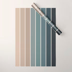 Gradient Arch XXVIII Earthy Blue Mid Century Modern Rainbow Wrapping Paper Gallery Image 1