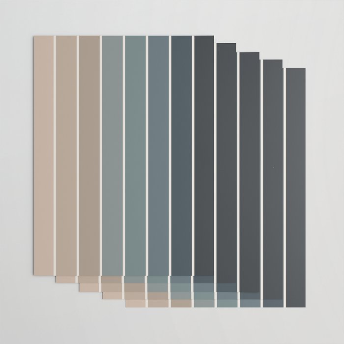 Gradient Arch XXVIII Earthy Blue Mid Century Modern Rainbow Wrapping Paper Gallery Image 3