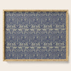William Morris Brer Rabbit Indigo Blue Vintage Pattern Serving Tray Gallery Image 1