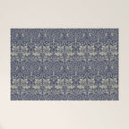William Morris Brer Rabbit Indigo Blue Vintage Pattern Welcome Mat Gallery Image 1