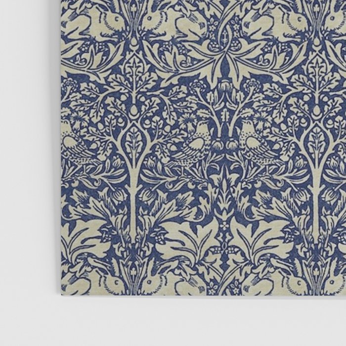 William Morris Brer Rabbit Indigo Blue Vintage Pattern Poster Gallery Image 3