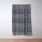 William Morris Brer Rabbit Indigo Blue Vintage Pattern Window Curtain Gallery Image 3