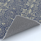 William Morris Brer Rabbit Indigo Blue Vintage Pattern Rug Gallery Image 4