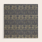 William Morris Brer Rabbit Indigo Blue Vintage Pattern Wood Wall Art Gallery Image 1