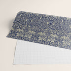 William Morris Brer Rabbit Indigo Blue Vintage Pattern Wrapping Paper Gallery Image 2