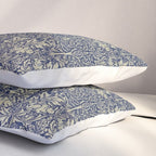 William Morris Brer Rabbit Indigo Blue Vintage Pattern Pillow Sham Gallery Image 3