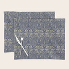 William Morris Brer Rabbit Indigo Blue Vintage Pattern Placemat Gallery Image 1