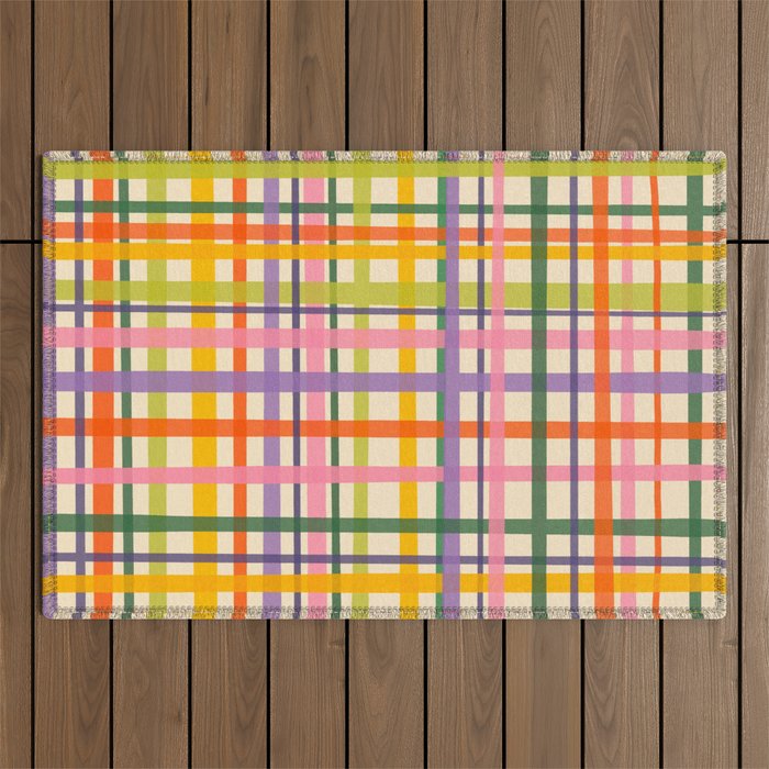 Plaid Outdoor Rug Gallery Image 1