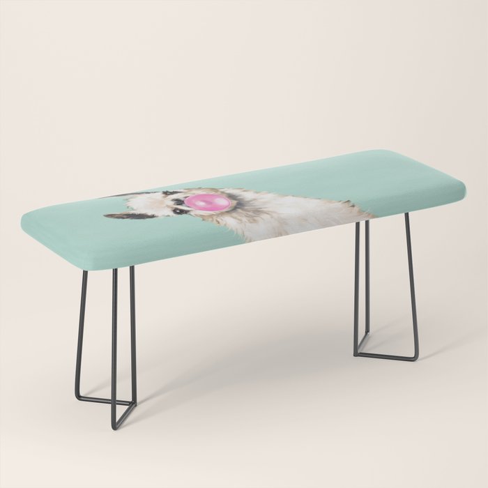 Bubble Gum Sneaky Llama in Green Bench Gallery Image 1