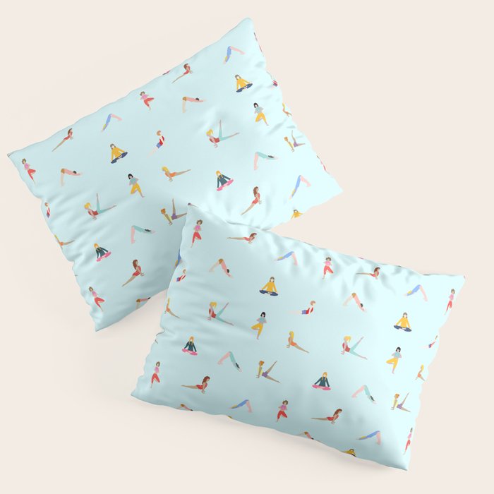 Yoga poses pattern Pillow Sham Gallery Image 1