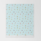 Yoga poses pattern Throw Blanket Gallery Image 2
