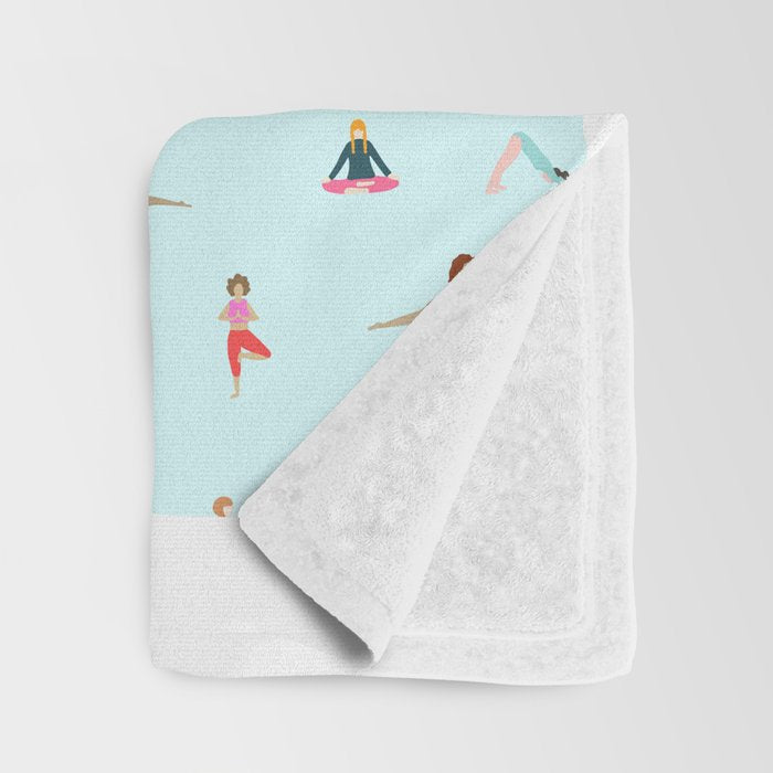 Yoga poses pattern Throw Blanket Gallery Image 3