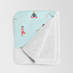 Yoga poses pattern Throw Blanket Gallery Image 3