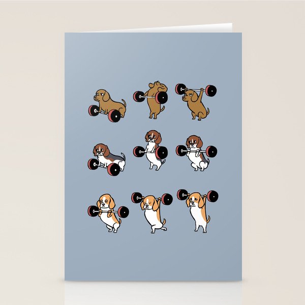 Olympic Lifting Beagles Stationery Card Gallery Image 2