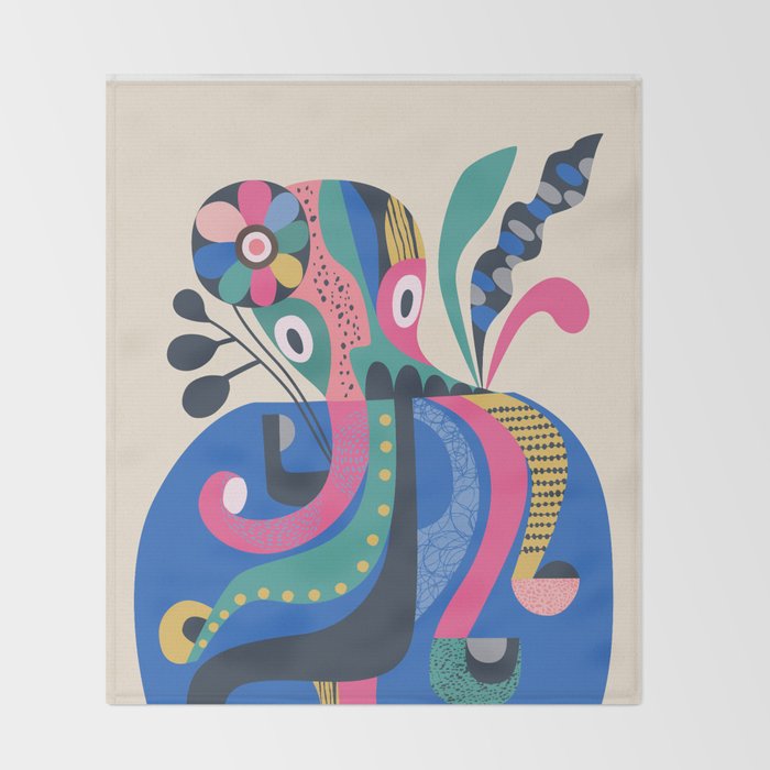 Miss Octopus Throw Blanket Gallery Image 2